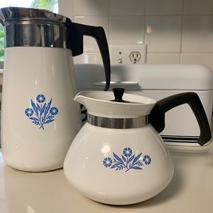 Vintage Corningware Cornflower Coffee Set